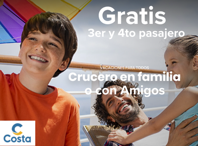Costa - 3er y 4to pasajero Gratis❤️