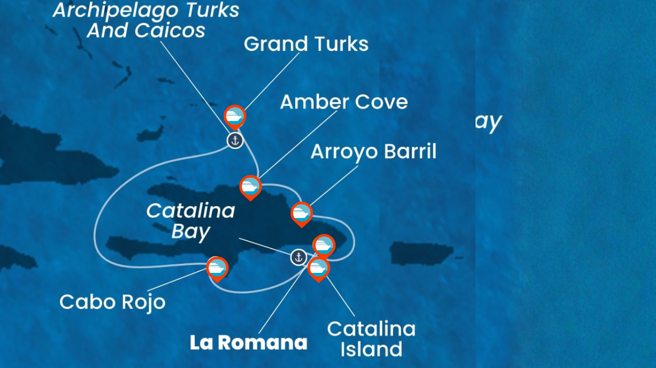 Itinerario de Crucero por el Caribe Rep. Dominicana, Turks e Islas Caicos- 7 noches