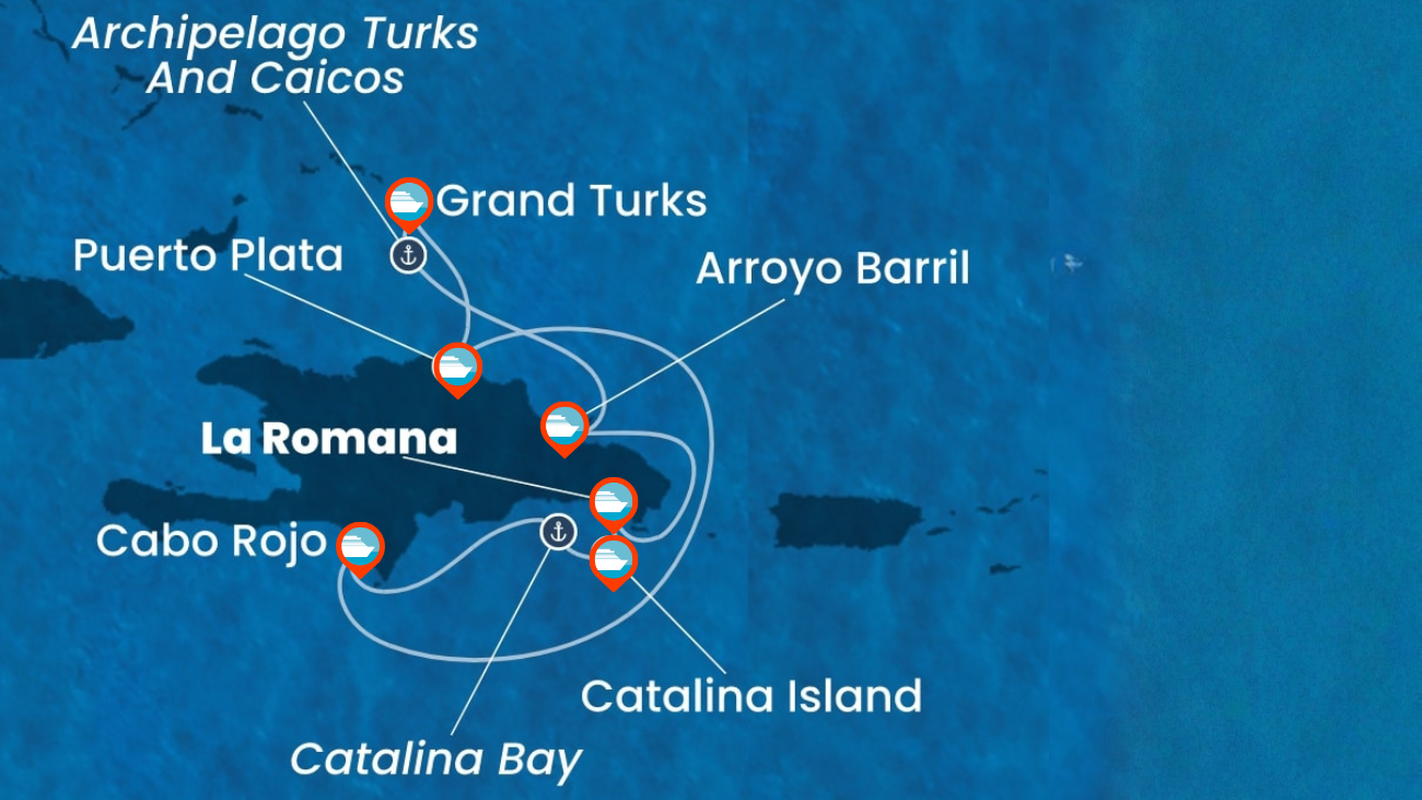 Itinerario de Crucero por el Caribe Rep. Dominicana, Turks e Islas Caicos (Año Nuevo)- 7 noches