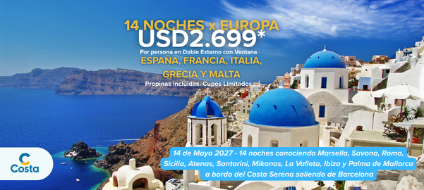 Mediterraneo 13 Noches por solo USD2699❤️