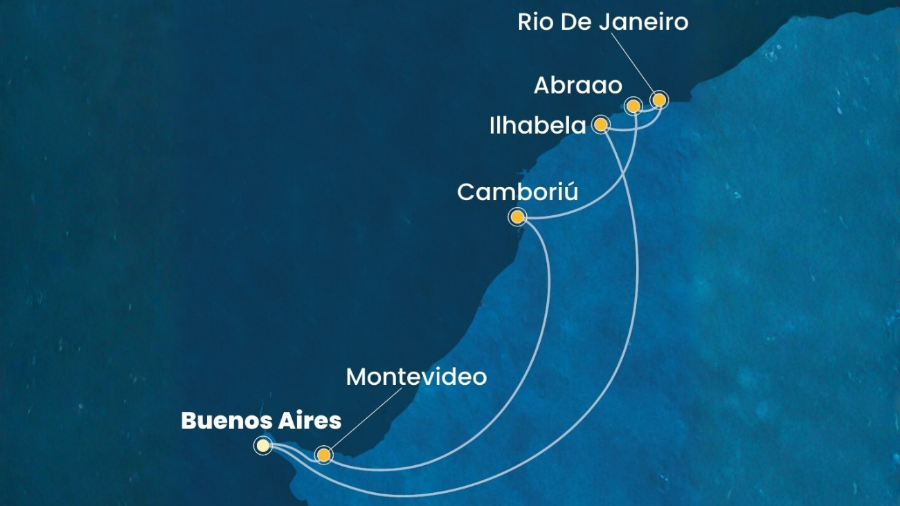 Itinerario de Crucero por Argentina, Uruguay y Brasil - 9 noches (Año Nuevo en Copacabana)