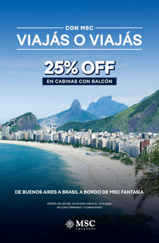 MSC Viajás o Viajás⛱️ Balcones 25% de descuento🚢